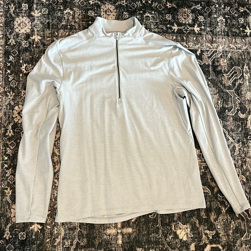 lululemon surge warm half zip size L heathered sea salt